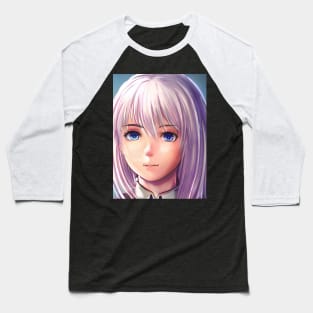 Purple Hair Anime Girl Baseball T-Shirt